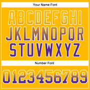 Custom Stitched Gold Purple-White Fade Fashion Arrow Sports Pullover Sweatshirt Hoodie