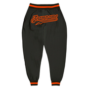 Custom Black Black-Orange Sports Pants