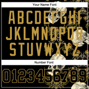 Custom Stitched Black Old Gold 3D Skull Fashion Plant Sports Pullover Sweatshirt Hoodie