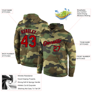 Custom Stitched Camo Red-Navy Sports Pullover Sweatshirt Salute To Service Hoodie