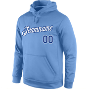 Custom Stitched Light Blue White-Royal Sports Pullover Sweatshirt Hoodie