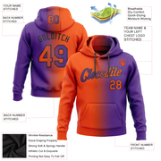 Custom Stitched Purple Orange-Black Gradient Fashion Sports Pullover Sweatshirt Hoodie