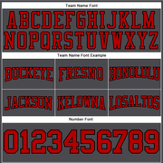 Custom Stitched Steel Gray Red-Black Football Pullover Sweatshirt Hoodie