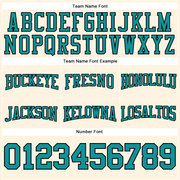 Custom Stitched Cream Teal-Black Football Pullover Sweatshirt Hoodie