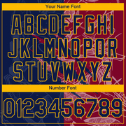 Custom Stitched Graffiti Pattern Navy Maroon-Gold 3D Scratch Sports Pullover Sweatshirt Hoodie