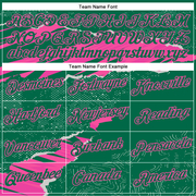 Custom Stitched Kelly Green Pink 3D Pattern Design Torn Paper Style Sports Pullover Sweatshirt Hoodie