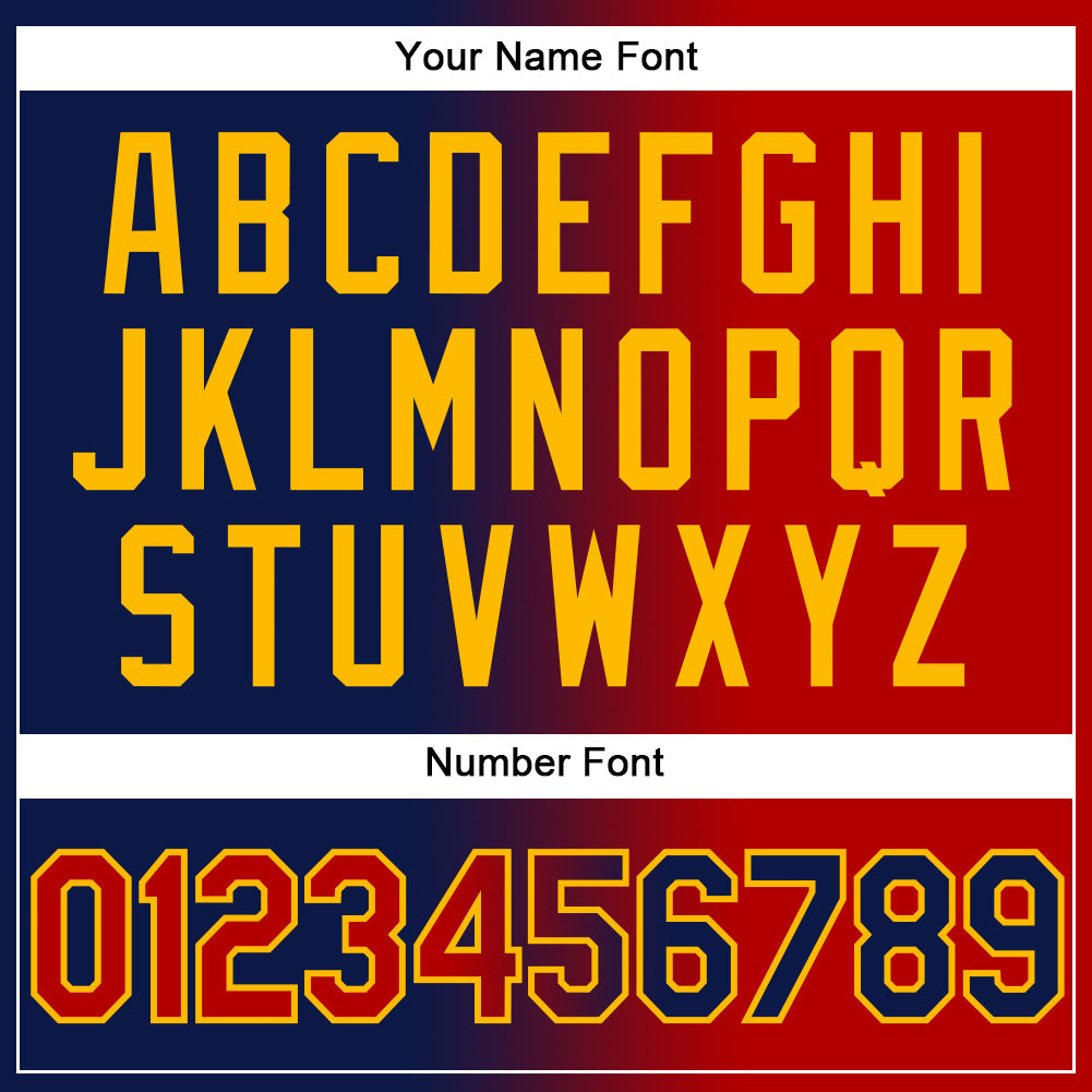 Custom Stitched Navy Red-Gold Gradient Fashion Sports Pullover Sweatshirt Hoodie