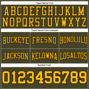 Custom Stitched Olive Gold-Black Football Pullover Sweatshirt Salute To Service Hoodie