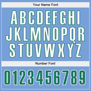 Custom Stitched Light Blue Kelly Green-White Sports Pullover Sweatshirt Hoodie