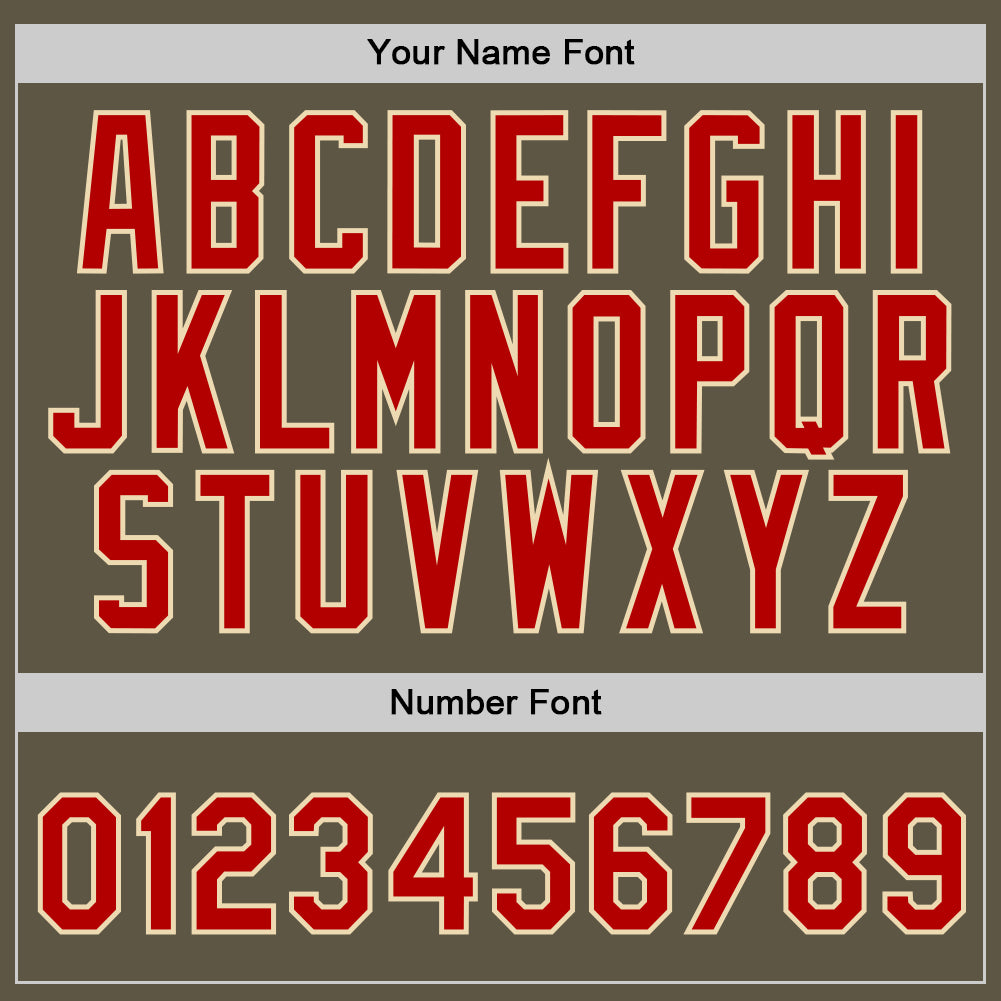 Custom Stitched Olive Red-Cream Sports Pullover Sweatshirt Salute To Service Hoodie