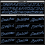 Custom Stitched White Black-Light Blue Split Fashion Sports Pullover Sweatshirt Hoodie