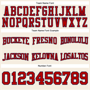 Custom Stitched Cream Red-Navy Football Pullover Sweatshirt Hoodie