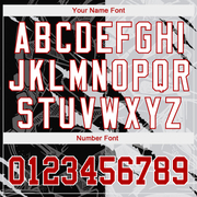 Custom Stitched Graffiti Pattern Red-White 3D Sports Pullover Sweatshirt Hoodie