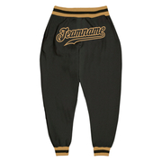 Custom Black Black-Old Gold Sports Pants