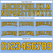 Custom Stitched Light Blue Gold-Black Football Pullover Sweatshirt Hoodie