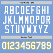 Custom Stitched Light Blue White-Gold Sports Pullover Sweatshirt Hoodie