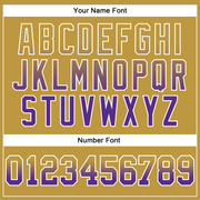 Custom Stitched Old Gold Purple-White Fade Fashion Arrow Sports Pullover Sweatshirt Hoodie