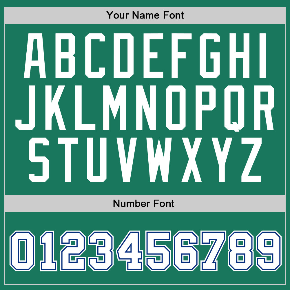 Custom Stitched Kelly Green White-Royal Sports Pullover Sweatshirt Hoodie