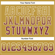 Custom Stitched Old Gold Burgundy-White Fade Fashion Arrow Sports Pullover Sweatshirt Hoodie