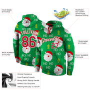 Custom Stitched Green Red-White Christmas 3D Sports Pullover Sweatshirt Hoodie