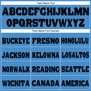 Custom Powder Blue Black Fleece Jogger Sweatpants