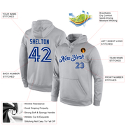 Custom Stitched Gray Royal-White Sports Pullover Sweatshirt Hoodie