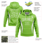 Custom Stitched Neon Green White 3D Pattern Design Color Blocking Stripe Sports Pullover Sweatshirt Hoodie