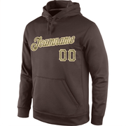 Custom Stitched Brown Camo-Cream Sports Pullover Sweatshirt Hoodie