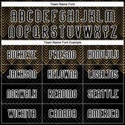 Custom Black Old Gold-White Geometric Shape Sublimation Volleyball Uniform Jersey