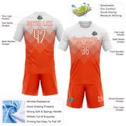 Custom Orange White Geometric Shape Sublimation Volleyball Uniform Jersey