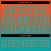 Custom Stitched Orange Aqua Fade Fashion Sports Pullover Sweatshirt Hoodie