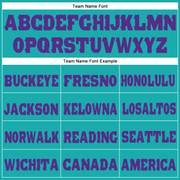 Custom Aqua Purple Fleece Jogger Sweatpants