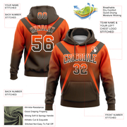 Custom Stitched Orange Brown-White Fade Fashion Arrow Sports Pullover Sweatshirt Hoodie
