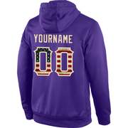 Custom Stitched Purple Vintage USA Flag-Cream Sports Pullover Sweatshirt Hoodie