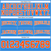 Custom Stitched Powder Blue Orange-White Football Pullover Sweatshirt Hoodie