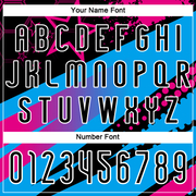 Custom Black Sky Blue-Pink Geometric Shape And Splash Sublimation Volleyball Uniform Jersey