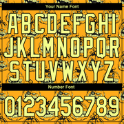 Custom Stitched Gold Gold-Black 3D Pattern Smiling Pumpkin Halloween Sports Pullover Sweatshirt Hoodie