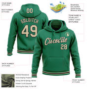 Custom Stitched Kelly Green Cream-Black Sports Pullover Sweatshirt Hoodie