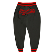Custom Black Black-Red Sports Pants