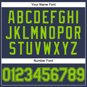 Custom Stitched Navy Neon Green Sports Pullover Sweatshirt Hoodie