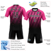 Custom Pink Black-White Lines Sublimation Volleyball Uniform Jersey
