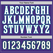 Custom Stitched Purple White-Aqua Sports Pullover Sweatshirt Hoodie