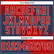 Custom Stitched Navy Red-White 3D Pattern Design Abstract Brush Stroke Sports Pullover Sweatshirt Hoodie