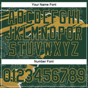 Custom Stitched Green Old Gold 3D Pattern Design Torn Paper Style Sports Pullover Sweatshirt Hoodie