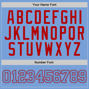 Custom Stitched Light Blue Light Blue-Red Sports Pullover Sweatshirt Hoodie