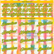 Custom Stitched Tie Dye Yellow-Kelly Green 3D Rainbow Watercolor Sports Pullover Sweatshirt Hoodie