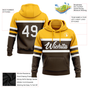 Custom Stitched Brown White-Gold Line Sports Pullover Sweatshirt Hoodie
