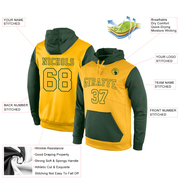 Custom Stitched Gold Gold-Green Sports Pullover Sweatshirt Hoodie