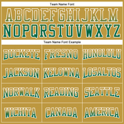 Custom Stitched Old Gold Kelly Green-White Fade Fashion Arrow Sports Pullover Sweatshirt Hoodie