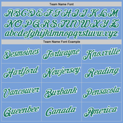 Custom Stitched Light Blue Kelly Green-White Sports Pullover Sweatshirt Hoodie